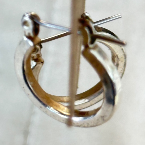 2/$15 Silver tone hinged hoop earrings Thin smooth hoops flat edges. - Picture 14 of 15